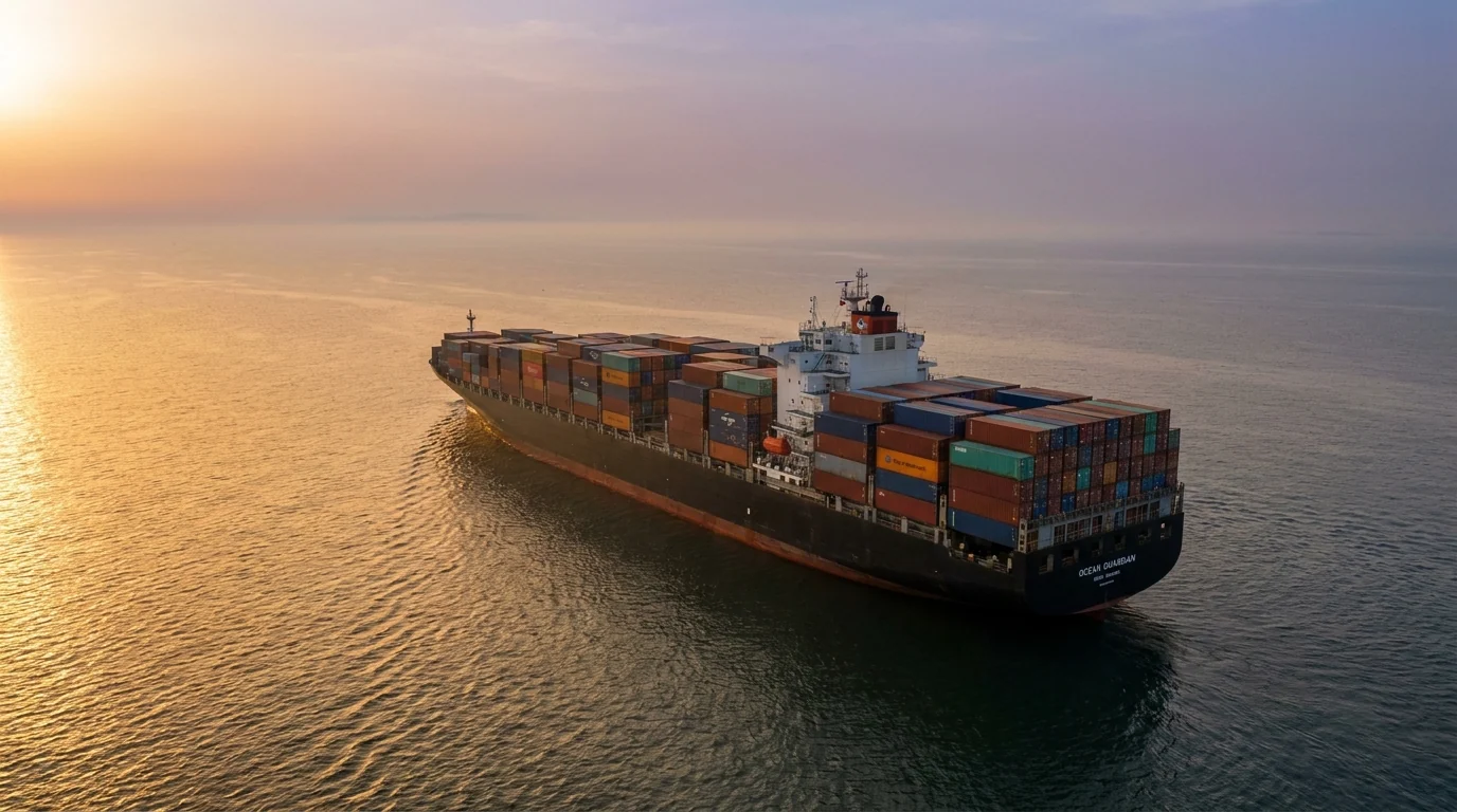 Container ship at sea